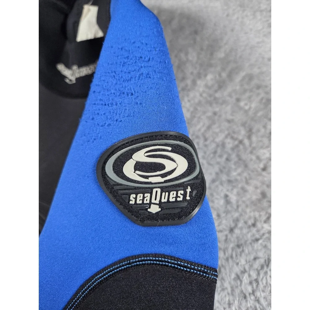 SeaQuest 2mm Shorty Wetsuit‎ Mens Blue Black Neoprene Short Sleeve Surf Dive